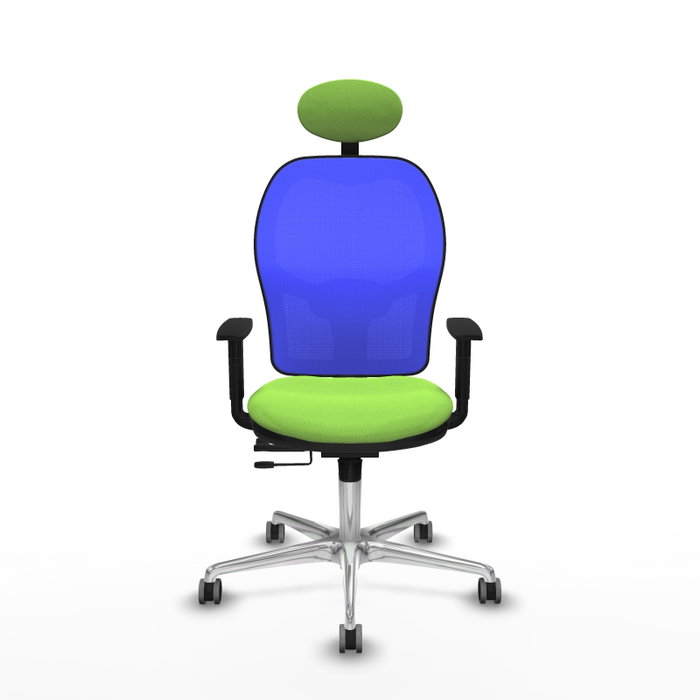 PIQUERAS Y CRESPO Silla de oficina Jorquera con mecanismo Sincro/Traslack, color Pistacho y Azul