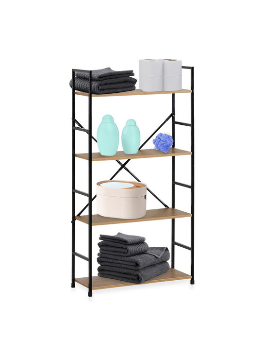 Confortime Estanteria 4 Niveles Metal-Madera Negra 112 cm x 23 cm x 5 cm (2 Unidades) Confortime Estanteria 4 Niveles Metal-Madera Negra 112 cm x 23 cm x 5 cm (2 Unidades)
