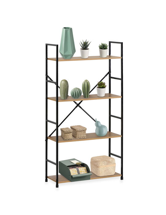 Confortime Estanteria 4 Niveles Metal-Madera Negra 112 cm x 23 cm x 5 cm (2 Unidades) Confortime Estanteria 4 Niveles Metal-Madera Negra 112 cm x 23 cm x 5 cm (2 Unidades)