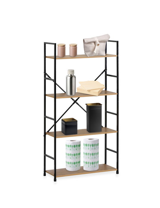 Confortime Estanteria 4 Niveles Metal-Madera Negra 112 cm x 23 cm x 5 cm (2 Unidades) Confortime Estanteria 4 Niveles Metal-Madera Negra 112 cm x 23 cm x 5 cm (2 Unidades)