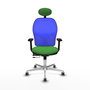 PIQUERAS Y CRESPO Silla de oficina Jorquera con mecanismo Sincro/Traslack, Verde y Azul