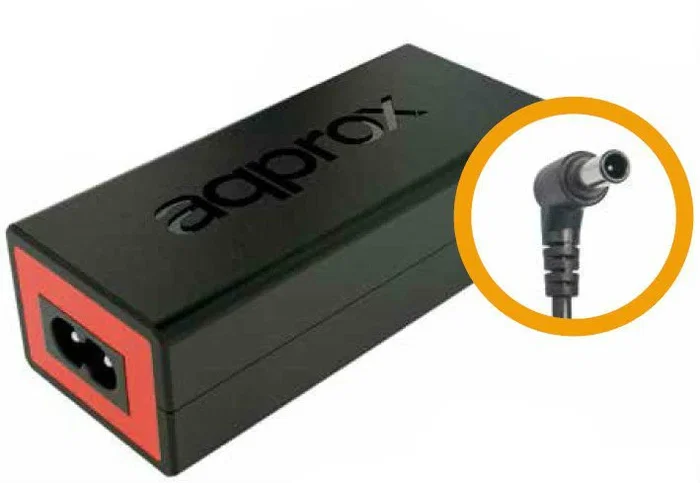 Approx Adaptador de Corriente APP A04 90W 19V/4.74A para Portátiles Sony, Negro/Rojo