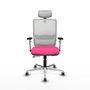 PIQUERAS Y CRESPO Silla de oficina Haches Rosa y Blanco