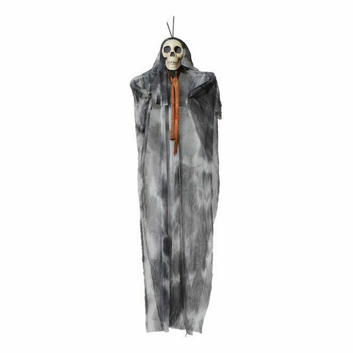 Atosa Esqueleto Colgante Grande de 95 cm con Túnica Gris y Capucha