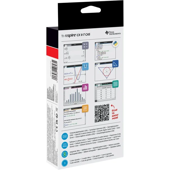 Texas Instruments TI-Nspire CX CAS II-T Calculadora Gráfica Negra - AUC3243480106931 Texas Instruments TI-Nspire CX CAS II-T Calculadora Gráfica Negra - AUC3243480106931