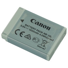 Canon NB-13L Batería Recargable de Ión de Litio, 1250 mAh, 3.6V, Compatible con Cámaras Canon, Color Gris