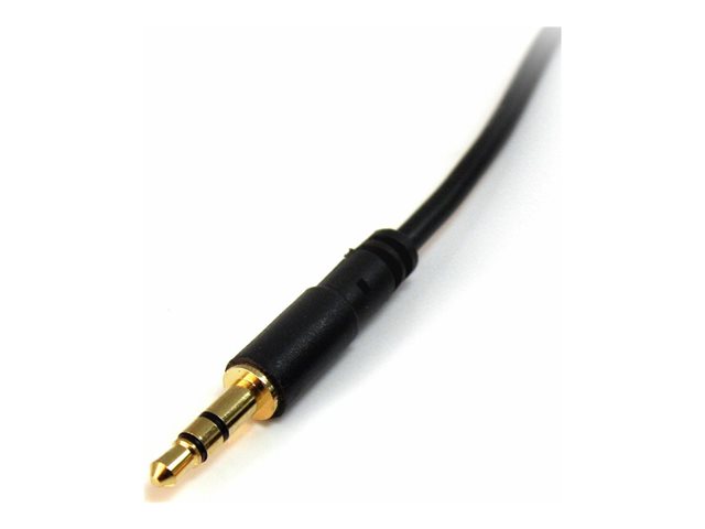 StarTech Cable de Audio Estéreo 3.5 mm Macho a Macho 1.8 m Slim, Conectores Bañados en Oro, Negro
