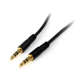 StarTech.com Cable Audio Estéreo 3.5mm 1.8m Slim MU6MMS - Conector Slim para iPhone MP3 iPod con Auriculares en Auto - Negro