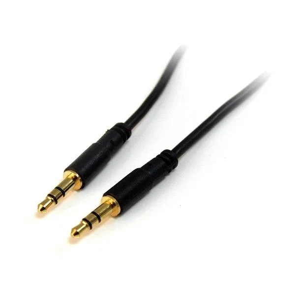 StarTech.com Cable Audio Estéreo 3.5mm 1.8m Slim MU6MMS - Conector Slim para iPhone MP3 iPod con Auriculares en Auto - Negro