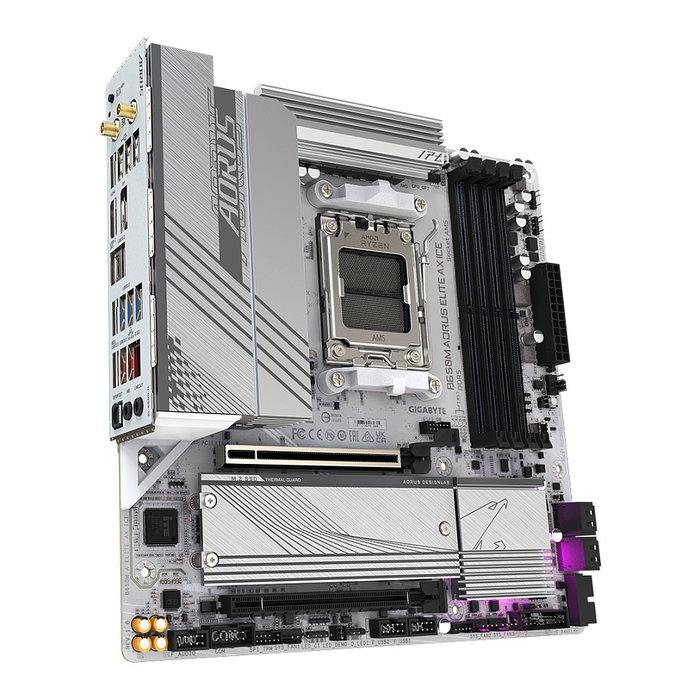 Gigabyte B650M AORUS ELITE AX ICE, Micro ATX, Blanco Gigabyte B650M AORUS ELITE AX ICE, Micro ATX, Blanco