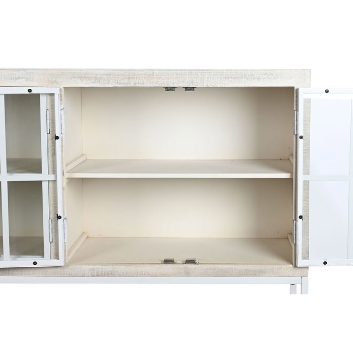 DKD Home Decor Buffet de Mango y Metal Decapé Blanco 170x45x100