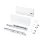 Emuca Cajón exterior Protone 30kg con guías de extracción total y cierre suave, Altura 178mm, profundidad 450mm, Acero, Pintado blanco