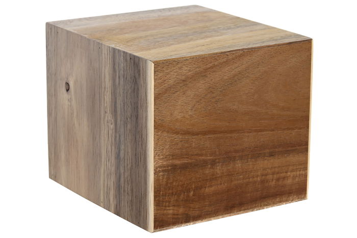 DKD Home Decor Organizador Basicos Natural Transparente Acacia Ps 13 x 11.6 x 14 cm (2 Unidades)