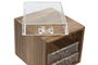 DKD Home Decor Organizador Basicos Natural Transparente Acacia Ps 13 x 11.6 x 14 cm (2 Unidades)