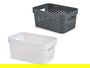 Kipit Cesta Multiuso M Plástico 26x13x35cm Surtidos Colores Blanco Gris Capacidad 15 L (Set de 12)