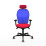 PIQUERAS Y CRESPO Silla de oficina Jorquera con mecanismo sincro, tela roja y malla azul