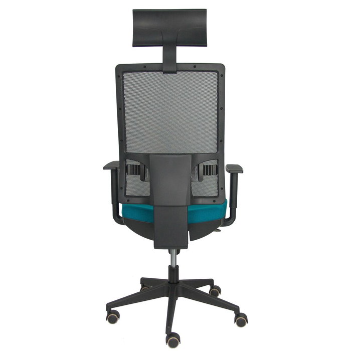 PIQUERAS Y CRESPO Silla Horna con Mecanismo Sincro, Malla Negra y Asiento Verde Petróleo PIQUERAS Y CRESPO Silla Horna con Mecanismo Sincro, Malla Negra y Asiento Verde Petróleo