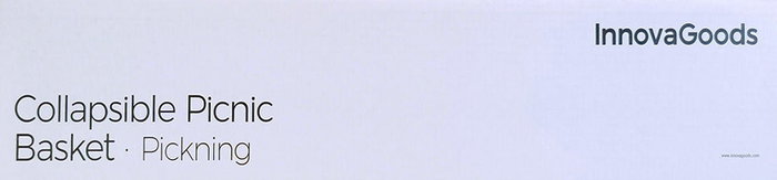 Inde Cesta de Picnic Plegable con Tapa-Mesa Pickning I 46 cm x 29 cm x 9 cm (4 Unidades)