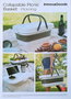 Inde Cesta de Picnic Plegable con Tapa-Mesa Pickning I 46 cm x 29 cm x 9 cm (4 Unidades)