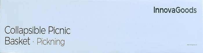 Inde Cesta de Picnic Plegable con Tapa-Mesa Pickning I 46 cm x 29 cm x 9 cm (4 Unidades)