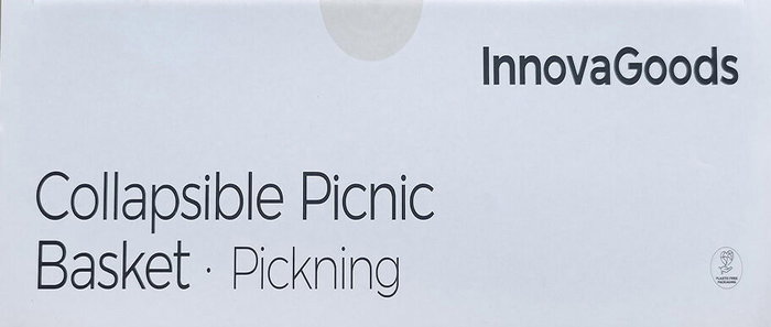 Inde Cesta de Picnic Plegable con Tapa-Mesa Pickning I 46 cm x 29 cm x 9 cm (4 Unidades)