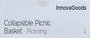 Inde Cesta de Picnic Plegable con Tapa-Mesa Pickning I 46 cm x 29 cm x 9 cm (4 Unidades)