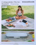Inde Cesta de Picnic Plegable con Tapa-Mesa Pickning I 46 cm x 29 cm x 9 cm (4 Unidades)