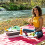 Inde Cesta de Picnic Plegable con Tapa-Mesa Pickning I 46 cm x 29 cm x 9 cm (4 Unidades)