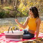 Inde Cesta de Picnic Plegable con Tapa-Mesa Pickning I 46 cm x 29 cm x 9 cm (4 Unidades)