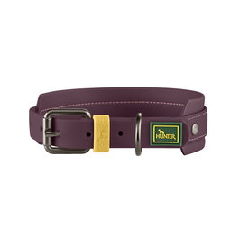 Havanna Collar para Perro con Cierre Hebilla, 48-56 cm x 4 cm, Tejido Estructurado con Revestimiento Plástico, Acolchado Extra Ancho, Herrajes Acero Satinado, Color Morado