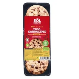 SOLNATURAL Cookies de Trigo Sarraceno y Chocolate 170g - Ecológico, Vegano, Sin Aceite de Palma