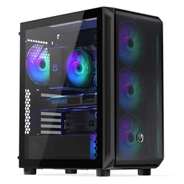 Endorfy Arx 500 ARGB Caja PC Torre Media con Ventana de Vidrio Templado y 4 Ventiladores ARGB 140mm