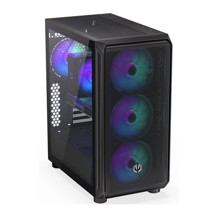 Endorfy Arx 500 ARGB PC Negro Vidrio Templado ATX/ITX/micro ATX Gaming Caja con Ventana Lateral Iluminada