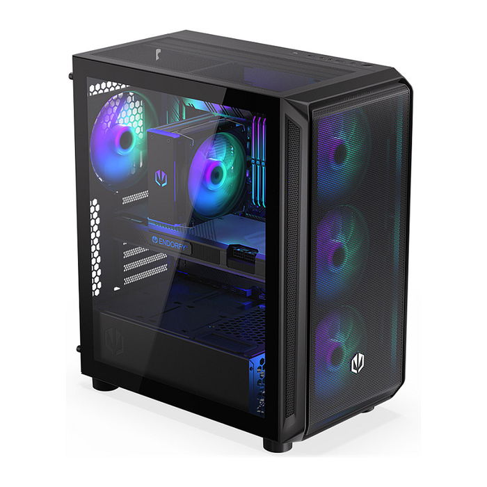 Endorfy Arx 500 ARGB PC Negro Vidrio Templado ATX/ITX/micro ATX Gaming Caja con Ventana Lateral Iluminada