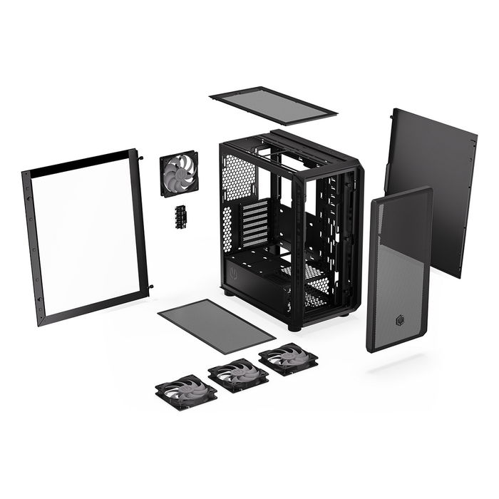 Endorfy Arx 500 ARGB PC Negro Vidrio Templado ATX/ITX/micro ATX Gaming Caja con Ventana Lateral Iluminada