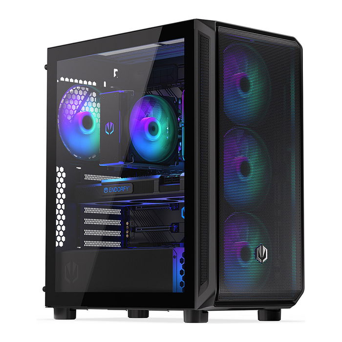 Endorfy Arx 500 ARGB PC Negro Vidrio Templado ATX/ITX/micro ATX Gaming Caja con Ventana Lateral Iluminada
