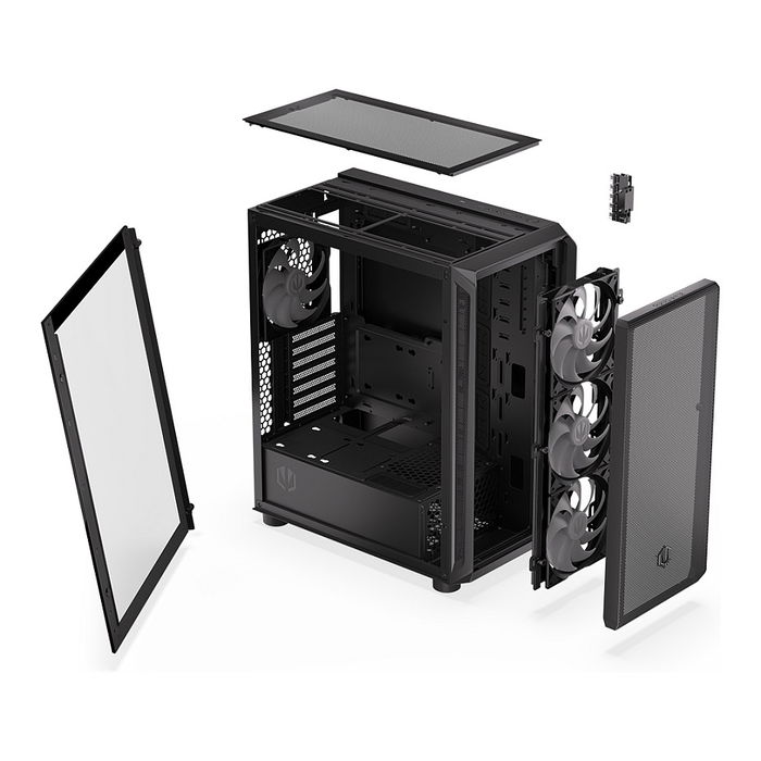 Endorfy Arx 500 ARGB PC Negro Vidrio Templado ATX/ITX/micro ATX Gaming Caja con Ventana Lateral Iluminada