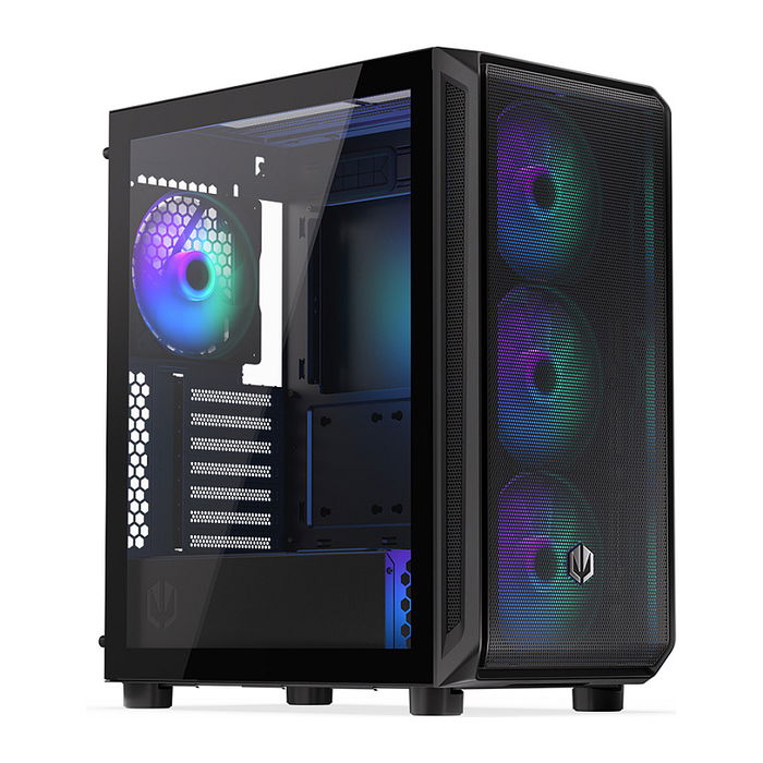 Endorfy Arx 500 ARGB PC Negro Vidrio Templado ATX/ITX/micro ATX Gaming Caja con Ventana Lateral Iluminada