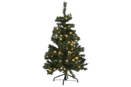 DKD Home Decor Árbol de Navidad Alpina Verde 76 x 120 x 76 cm con 235 Ramas y Base de Metal LED