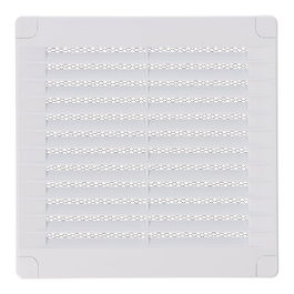 Edm Rejilla Ventilación Cuadrada con Tapones y Mosquitera ABS Blanca 150x150x7mm