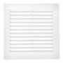 Edm Rejilla de ventilación cuadrada con tapones y mosquitera 150x150x7mm blanca ABS