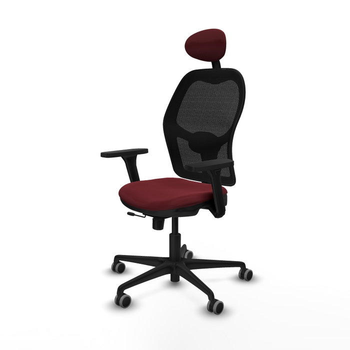PIQUERAS Y CRESPO Silla de oficina Jorquera Granate/Negro con Mecanismo Sincro/Traslack