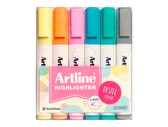 Artline Rotulador Fluorescente EK-660 Colores Pastel Bolsa 6 Unidades Colores Surtidos Artline Rotulador Fluorescente EK-660 Colores Pastel Bolsa 6 Unidades Colores Surtidos