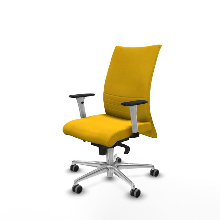PIQUERAS Y CRESPO Silla Albacete Confidente Amarillo con Mecanismo Sincro y Base de Aluminio PIQUERAS Y CRESPO Silla Albacete Confidente Amarillo con Mecanismo Sincro y Base de Aluminio