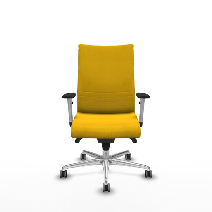PIQUERAS Y CRESPO Silla Albacete Confidente Amarillo con Mecanismo Sincro y Base de Aluminio PIQUERAS Y CRESPO Silla Albacete Confidente Amarillo con Mecanismo Sincro y Base de Aluminio