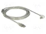 DeLOCK Cable USB 2.0 de Tipo-A a Tipo-B Angular, 3 m, Plata/Transparente