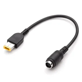 Generico Cable adaptador para cargador HP y Dell de 7.4mm * 5.0mm a punta rectangular Lenovo, 0.15 m, negro