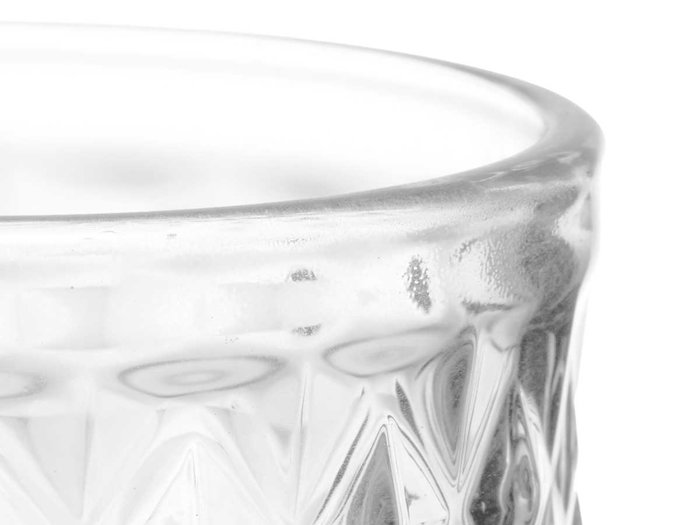 Vivalto Copa Diamante Transparente de Vidrio 260 ml para Agua o Cóctel - 15.5 cm de Alto (Set de 24)