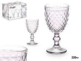 Vivalto Copa Diamante Transparente 220 ml Vidrio 8x15x8 cm (Set de 24)