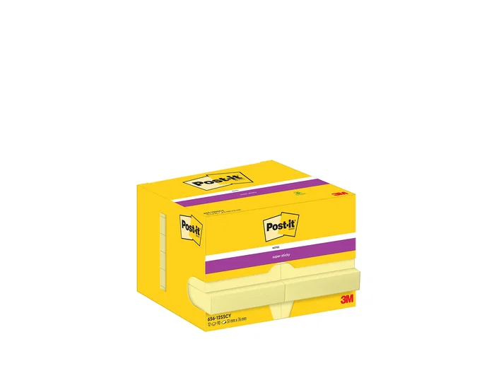 Post-it Bloc de notas adhesivas Super Sticky 51x78 mm, 90 hojas, Amarillo canario